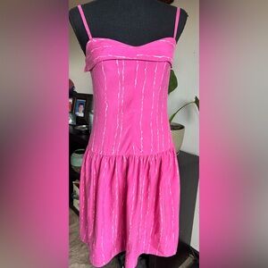 VTG Diane von Furstenberg Women's Dress Pink Silk Mini Dress Size 4 Sleeveless